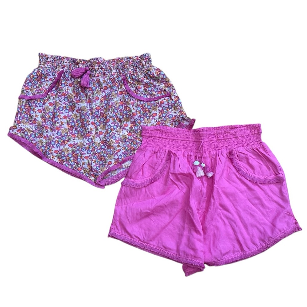 Japna Sleepwear Shorts for Women Pink/Floral 2 Pack, XL